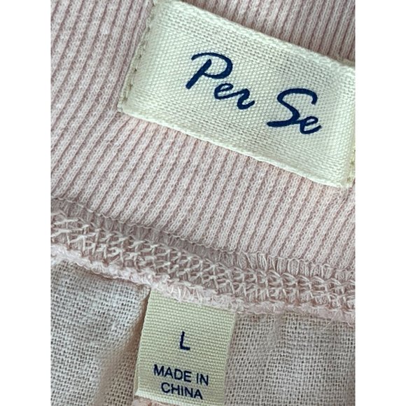 Per Se Pull-On Capri Pants Women L Drawstring Peach Linen Blend Cropped Classic - Picture 5 of 8